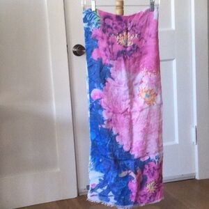 Floral Pink and Blue Scarf from Asian Eye